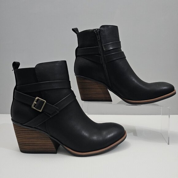 NEW Korks Kork Ease Heidi Ankle Bootie Womens 9.5 Black Block Heel Fall Everyday - Picture 3 of 14